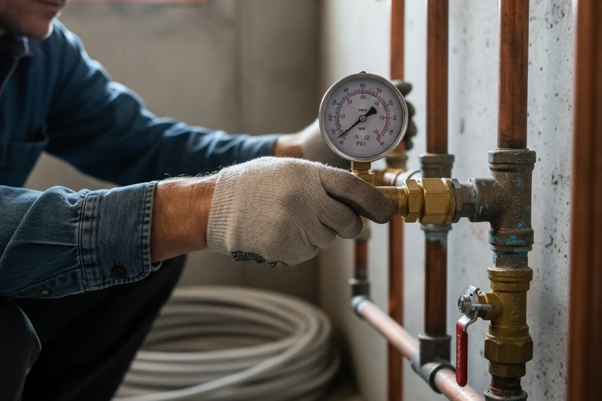 Pressure testing a repaired line during Water Line Repair in Halethorpe
